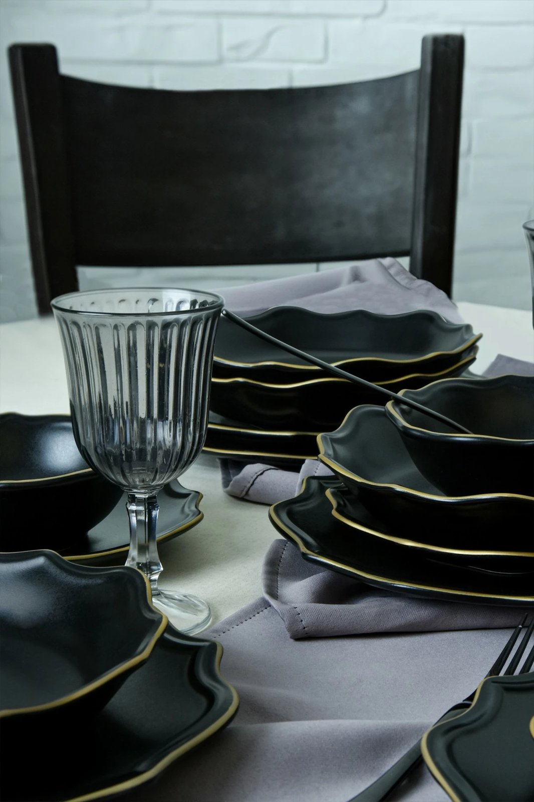 Set enësh darke qeramike (24 copë), Hermia Concept, ngjyrë e zezë mat, X0001517400000000000000000