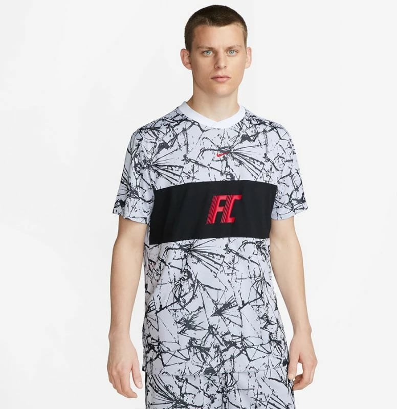 Maicë Nike për meshkuj, e bardhë me të zezë