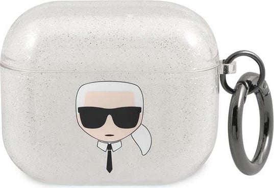 Mbështjellës Karl Lagerfeld KLA3UKHGS për AirPods 3, Glitter, Argjendtë