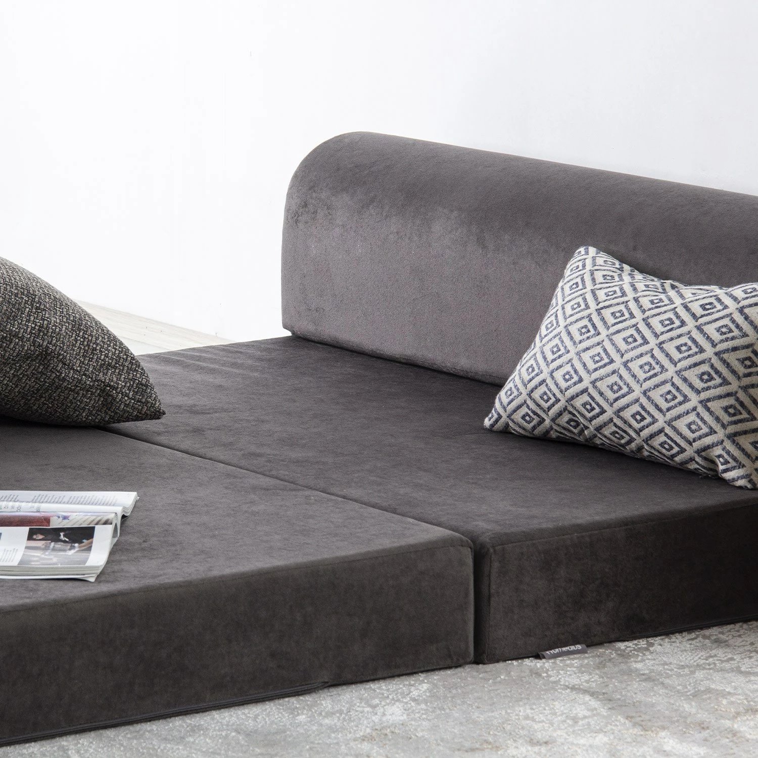 Divan-krevat 2 vendësh, Atelier del Sofa, Magic, kadife antracit