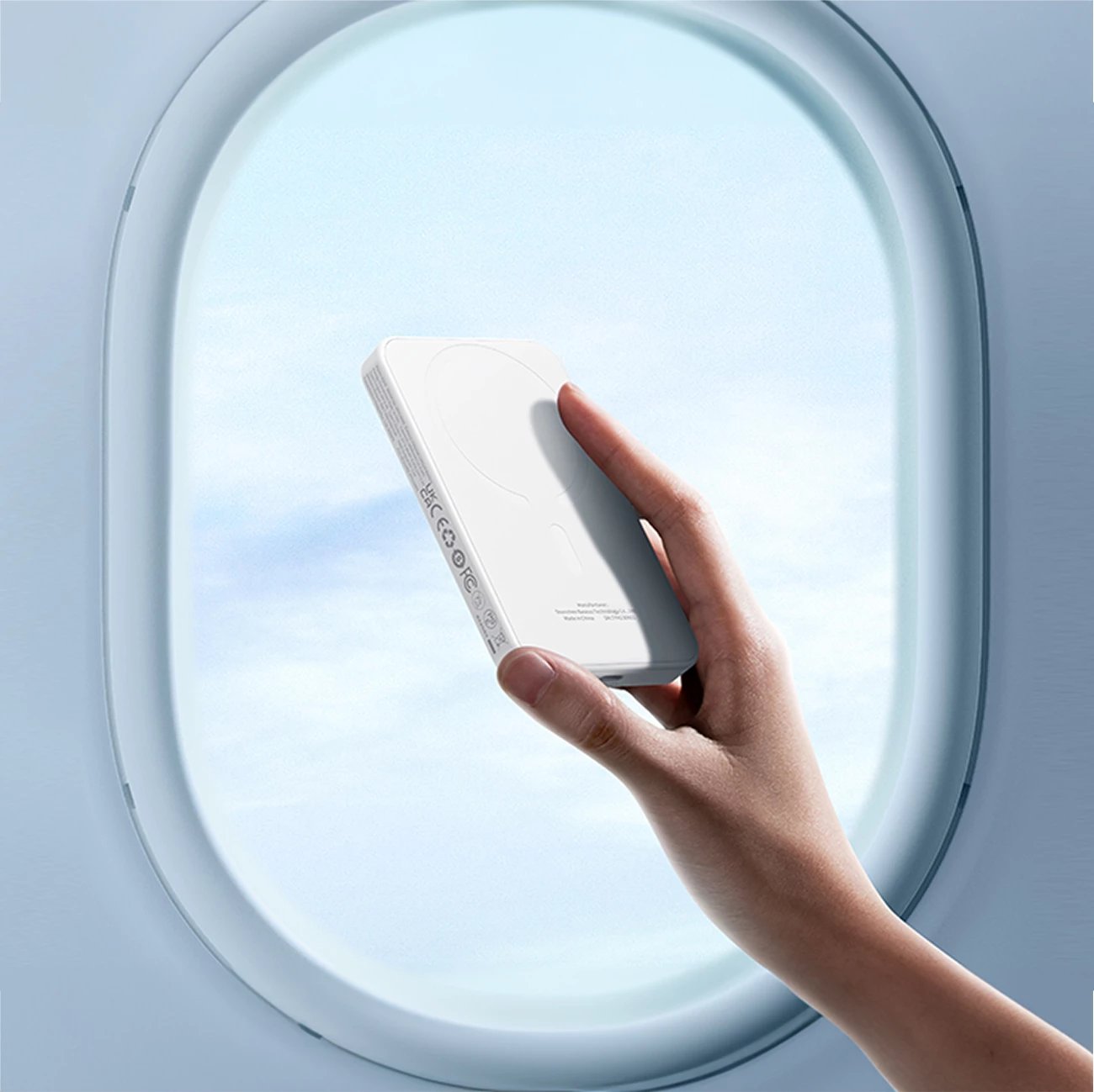 Power bank Baseus Magnetic Mini 5000mAh, 20W, me kabllo USB-C, Bardhë