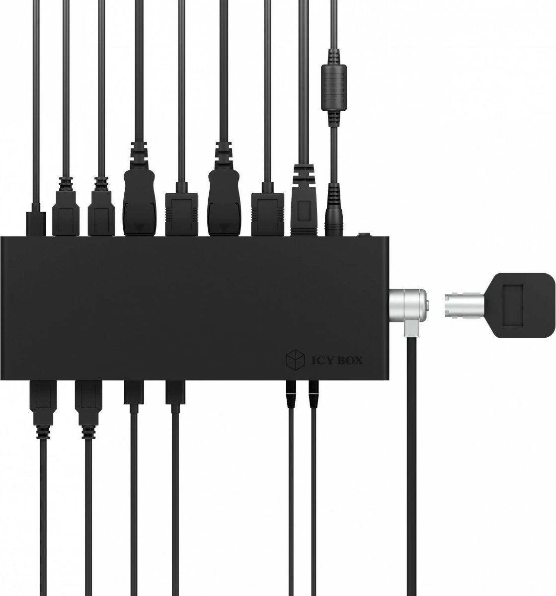 Kasë dokimi IcyBox IB-DK2245AC, 13në1, 2xDP, 2xHDMI, USB, LAN, USB-C, PD deri 60W, e zezë