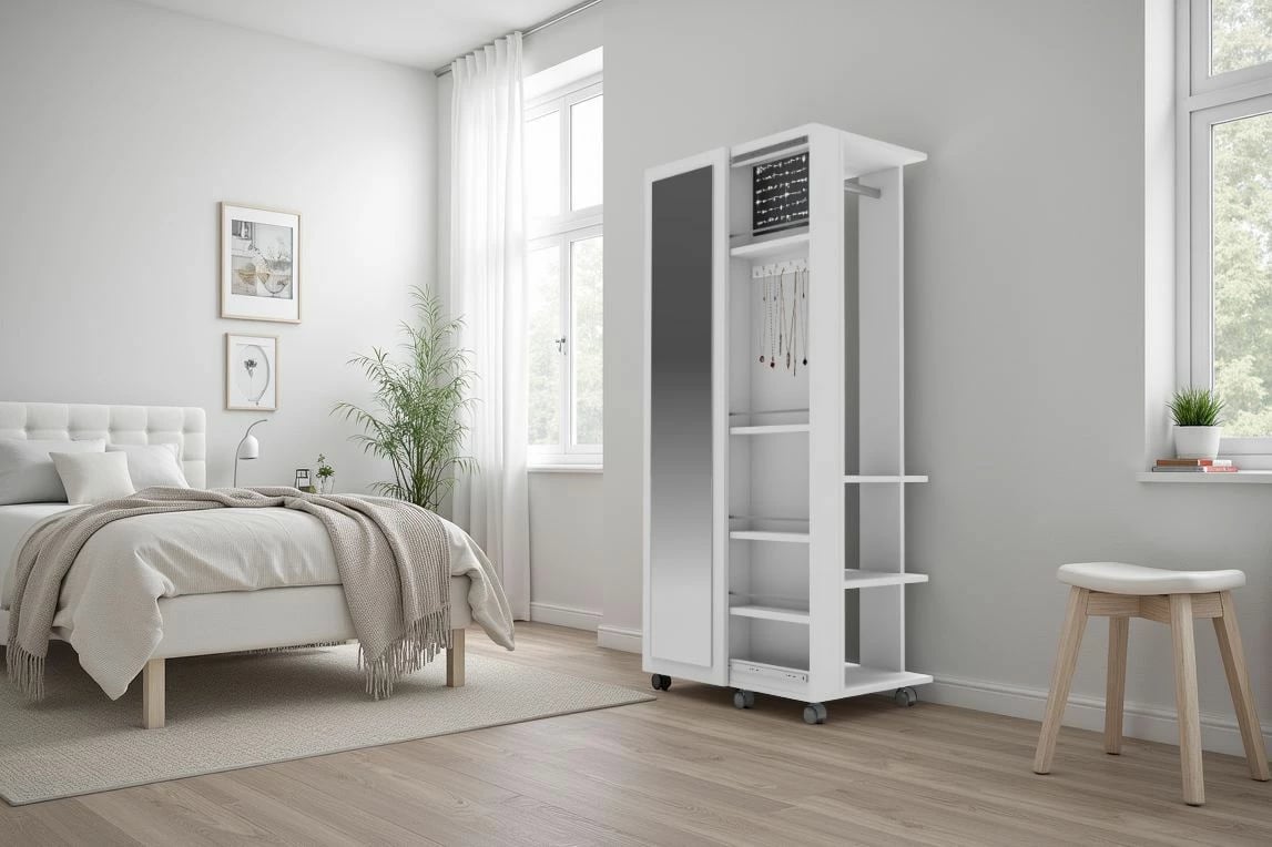 Dollap për stoli, Skye Decor, ngjyrë Atlantic Pine dhe e bardhë, Mirvela