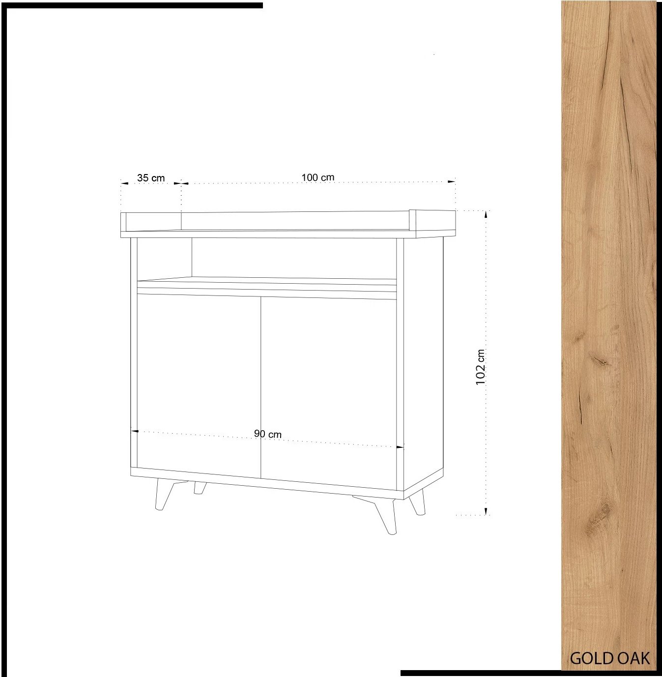 Dollap këpucësh Skye Decor, ngjyrë lis dhe e verdhë, SOLEA