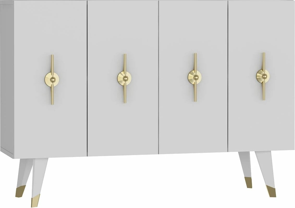 Konsolë Skye Decor, Quart Ramada, ngjyrë ari dhe e bardhë