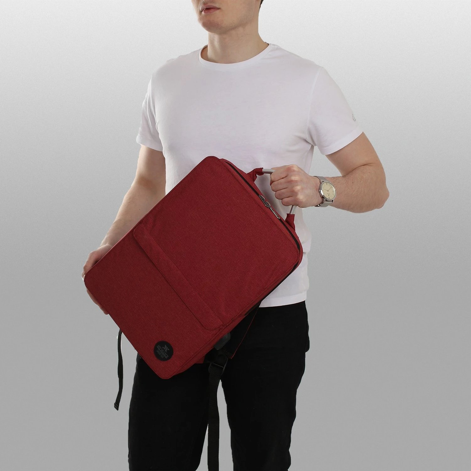 Çantë laptopi Zoozie Bags, ngjyrë e kuqe e errët, 3178