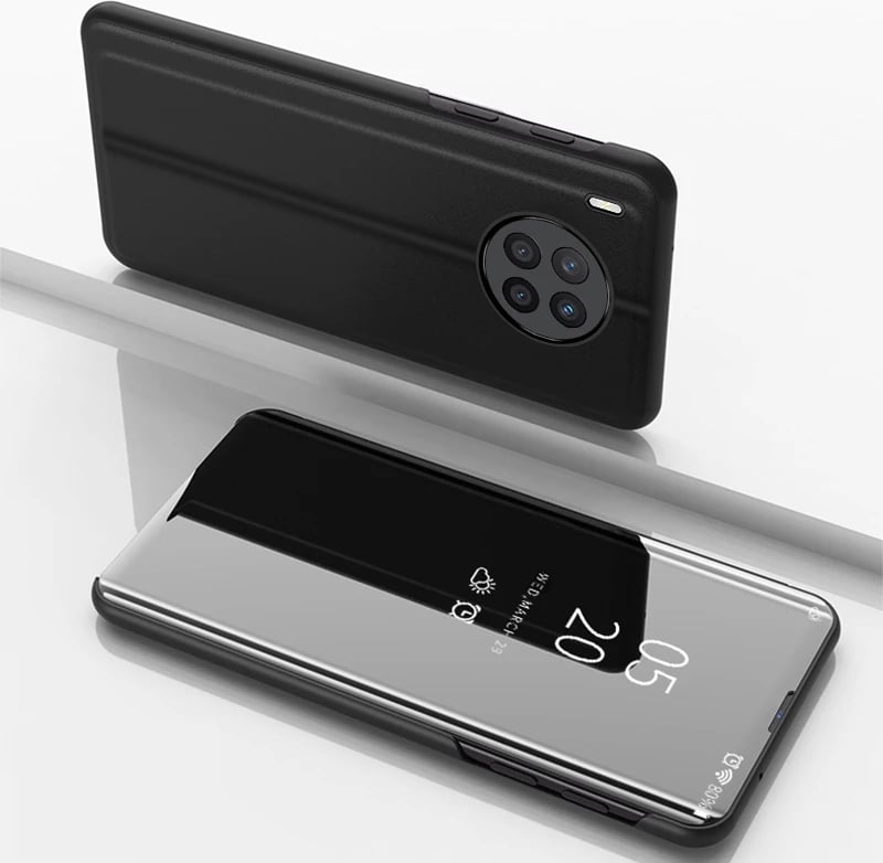Mbështjellës Hurtel Clear View Case për Huawei nova 8i, me kapak, e zezë
