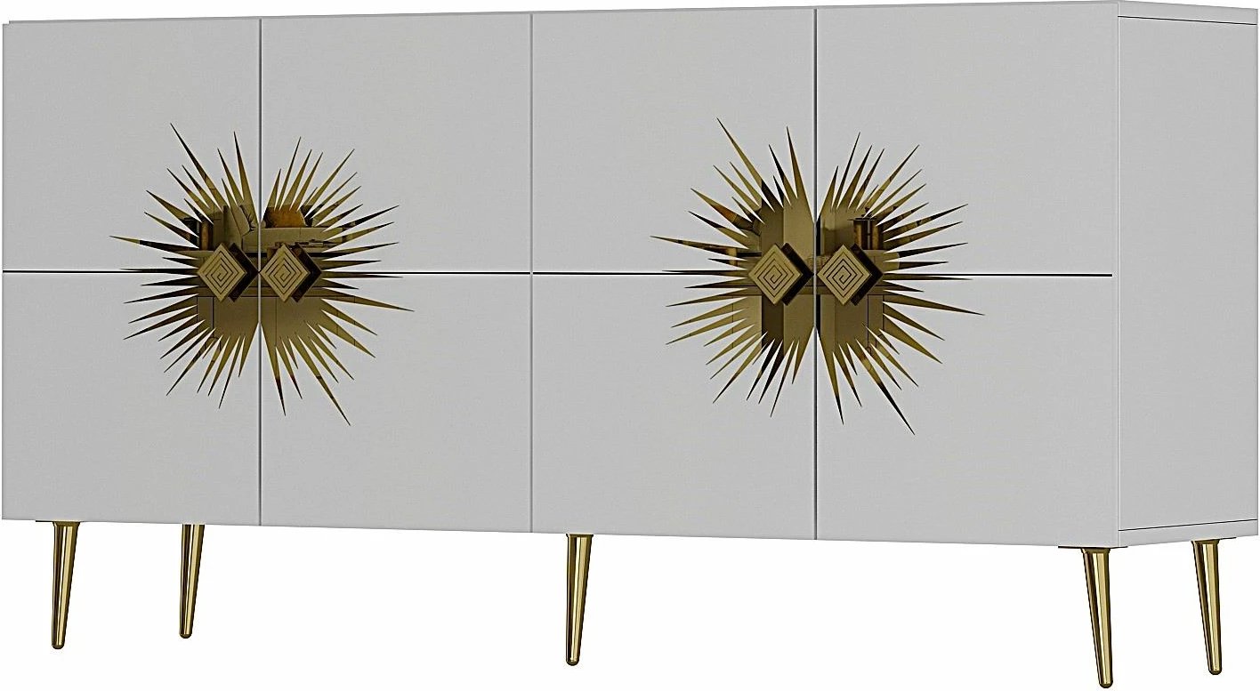 Konsolë Skye Decor, Nida KB150, e bardhë dhe ari