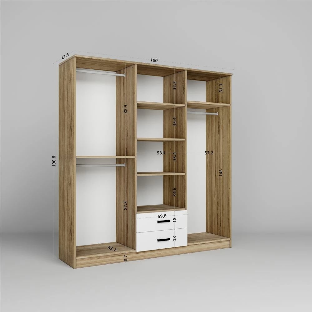 Dollap rrobash Skye Decor, Yaman 1600-75, ngjyrë arre e çelët