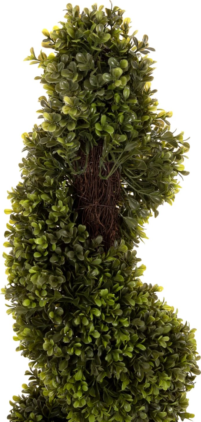 Bimë sintetike dekorative në vazo, formë spirale, boxwood, FH4022, 18x17-122cm