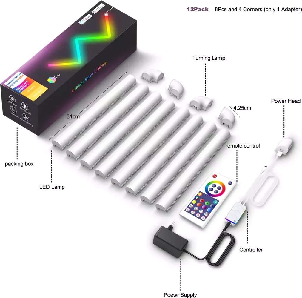 Llambë LED Tech Time LXQG01 Quantum Atmosphere Light DIY Splicing (10 Pack)