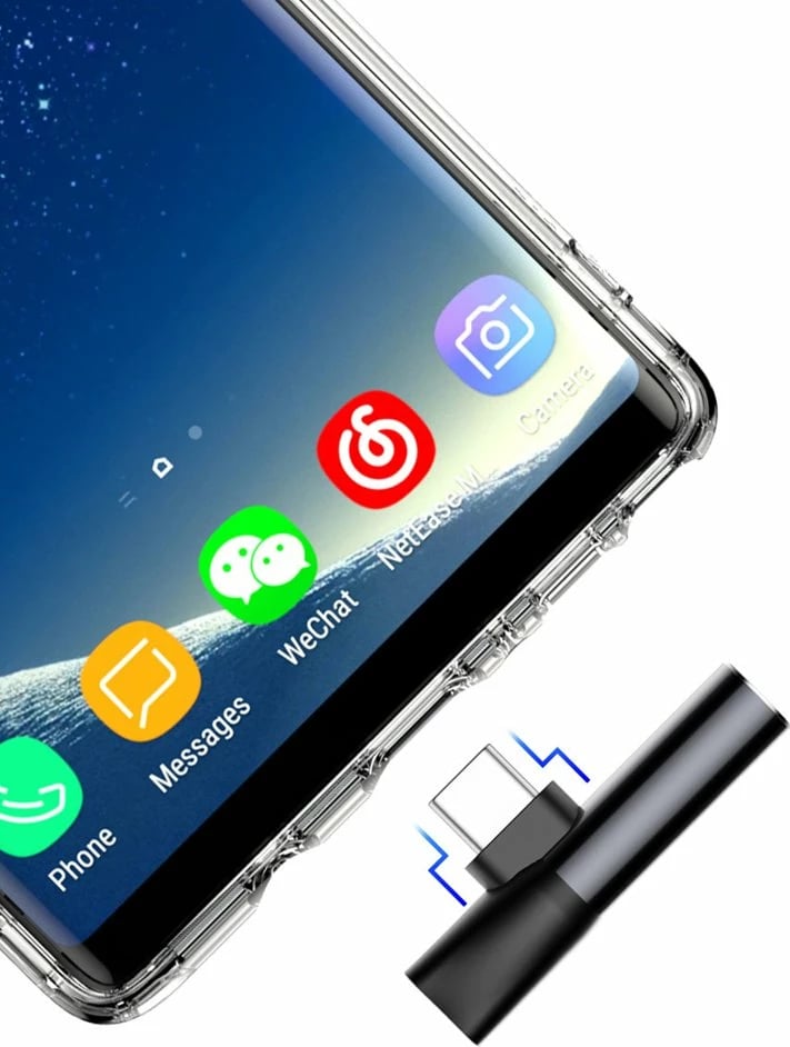 Adapter audio Baseus L41, USB-C në USB-C + 3.5 mm, i zi