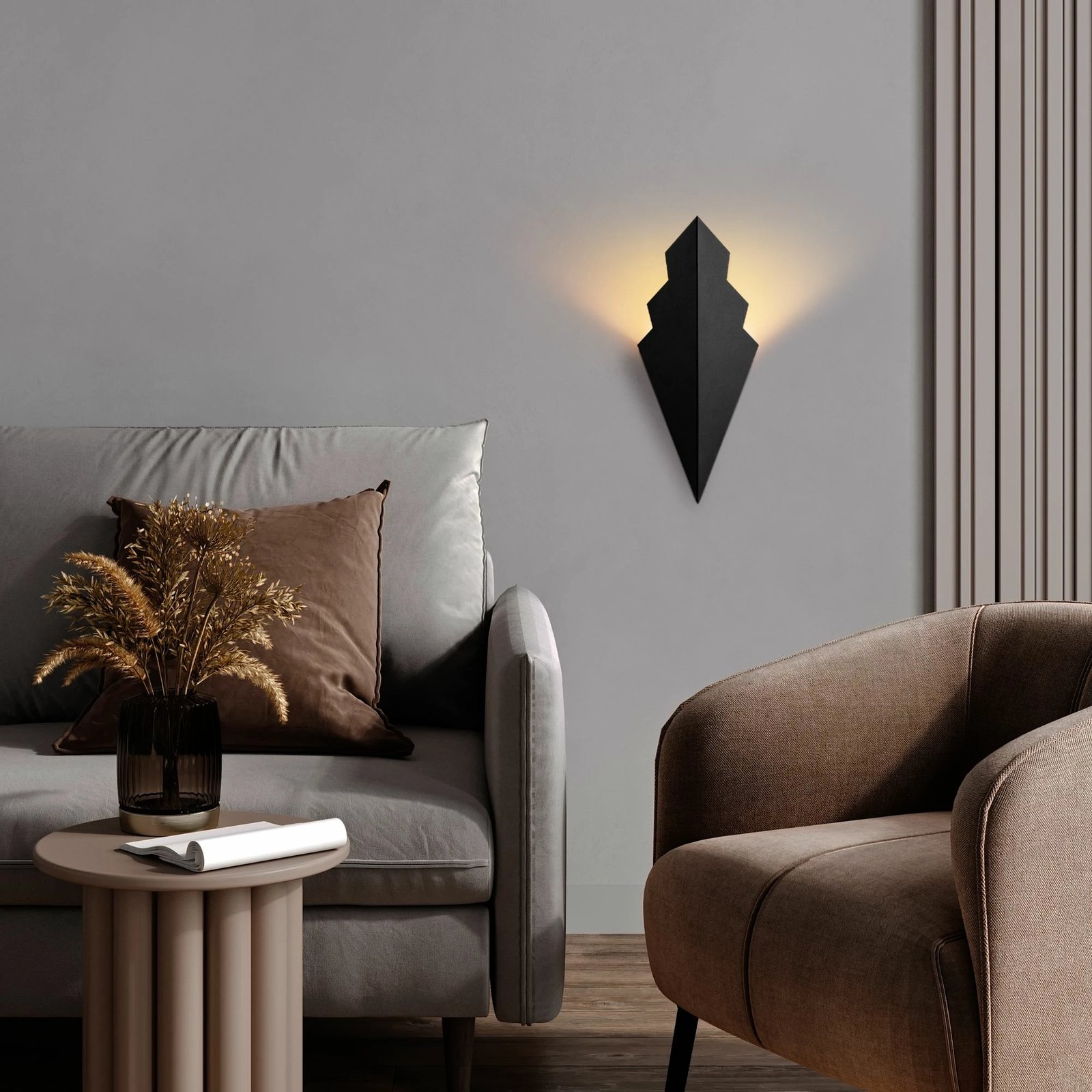 Llambë muri Opviq, Arrow - 15172, ngjyrë e zezë Llambë muri Opviq, Arrow - 15172, ngjyrë e zezë