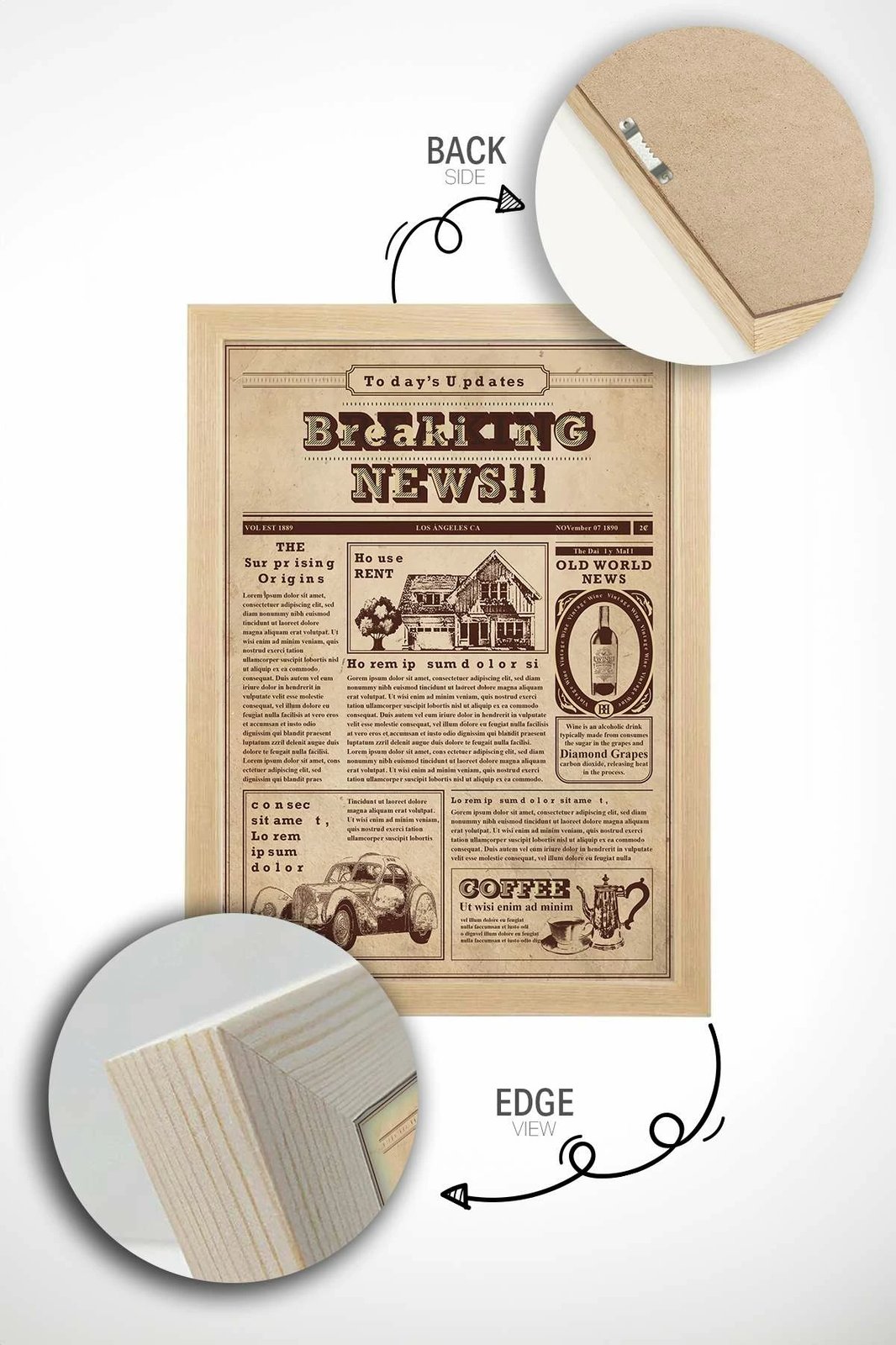 Pikturë dekorative me kornizë, Wallity, shumëngjyrëshe, NWSPPRMDL6