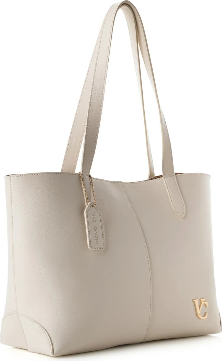 Çantë tote Vince Camuto, Savona, ngjyrë e bardhë e çelët