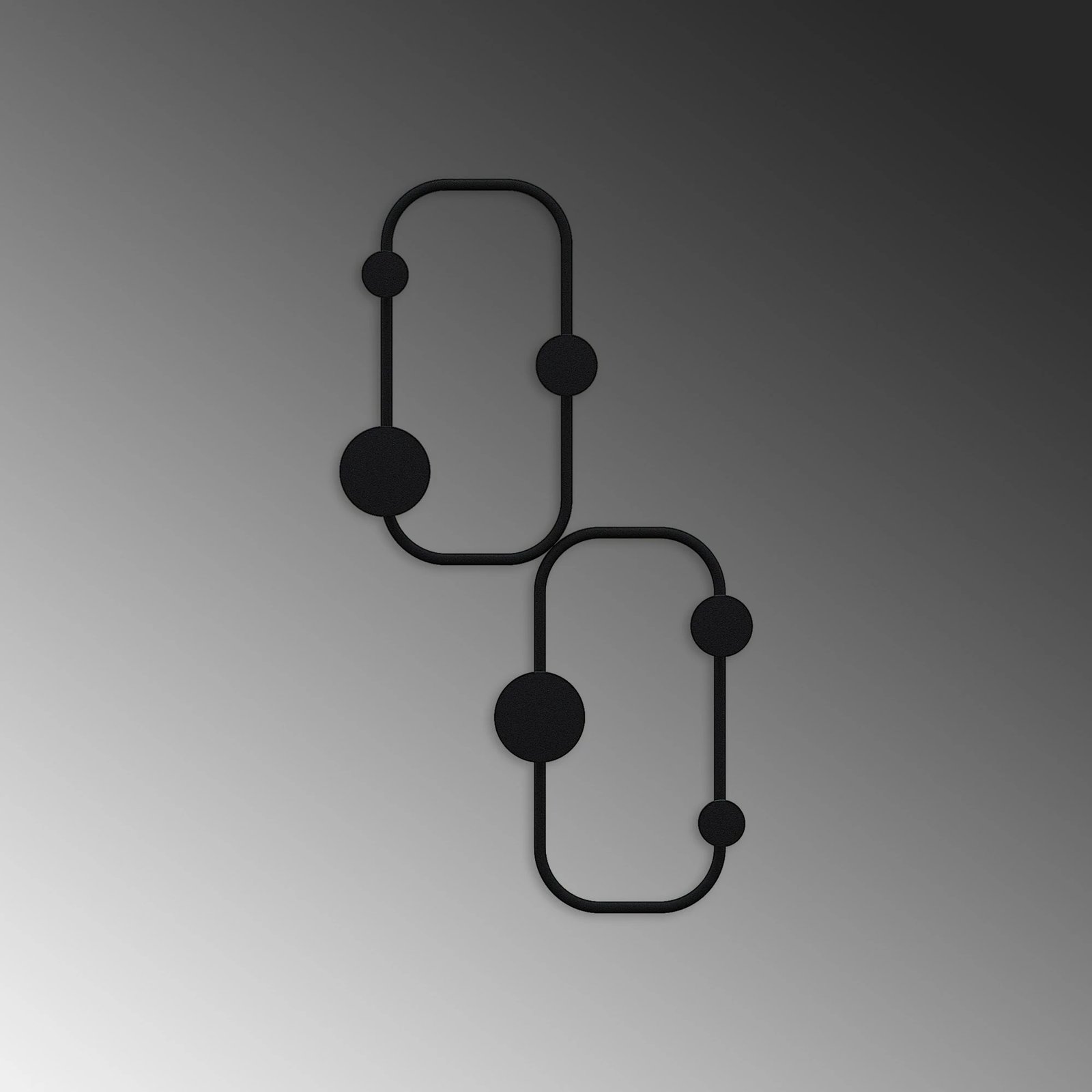 Varëse muri metalike, dizajn modern, ngjyrë e zezë, Wallity, Ladybug