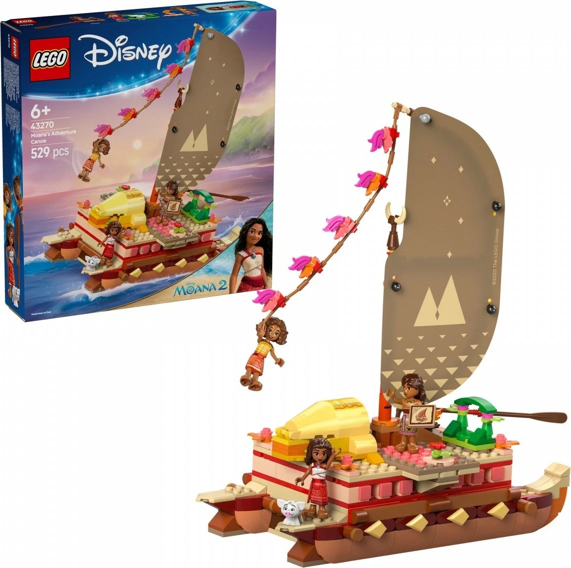Set LEGO Disney Vaiana's Kayak Adventure 43270, 529 pjesë, për fëmijë