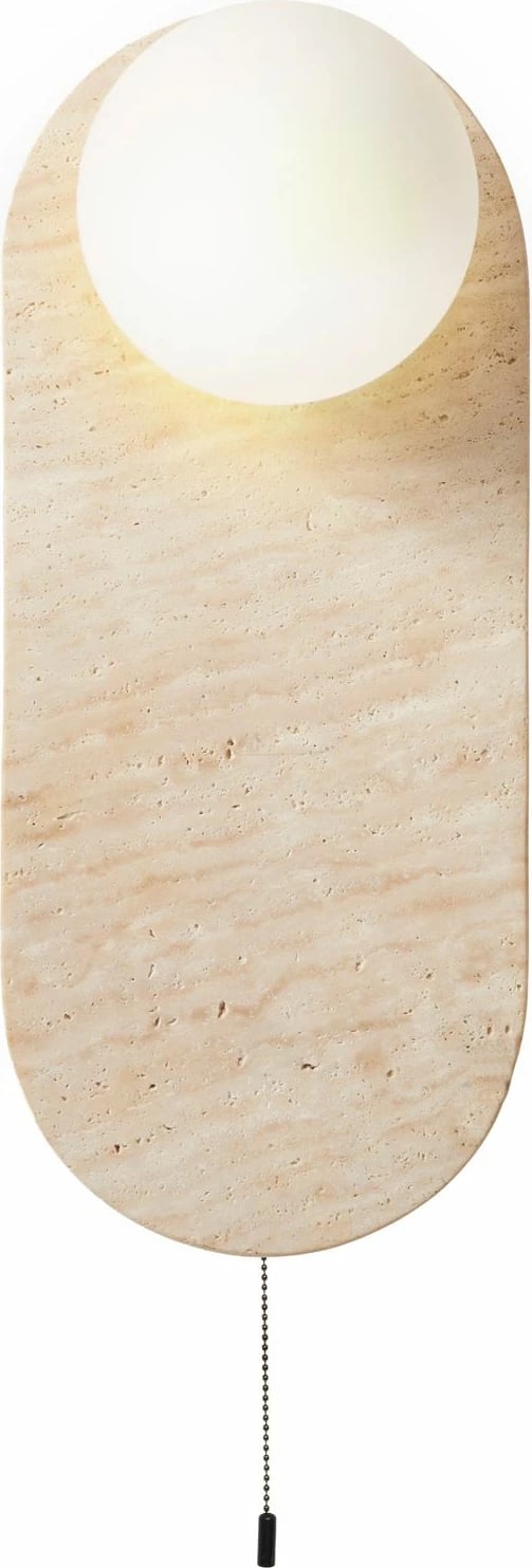 Llambë muri Opviq, Tor-Bell, travertin, kapak qelqi, bezhë dhe e bardhë