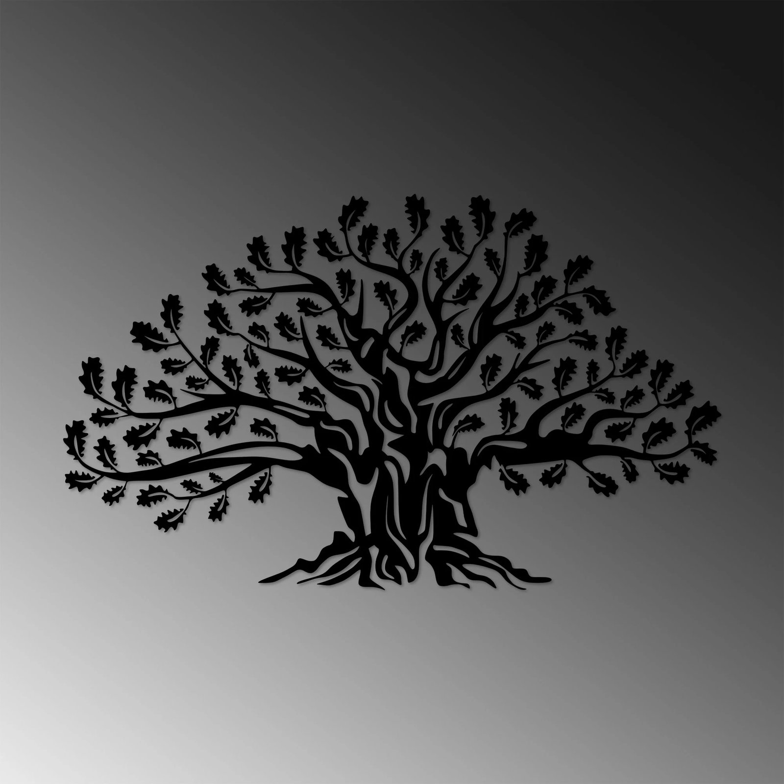Aksesor dekorativ muri prej metali, Monumental Tree 17, ngjyrë e zezë, 42x70cm
