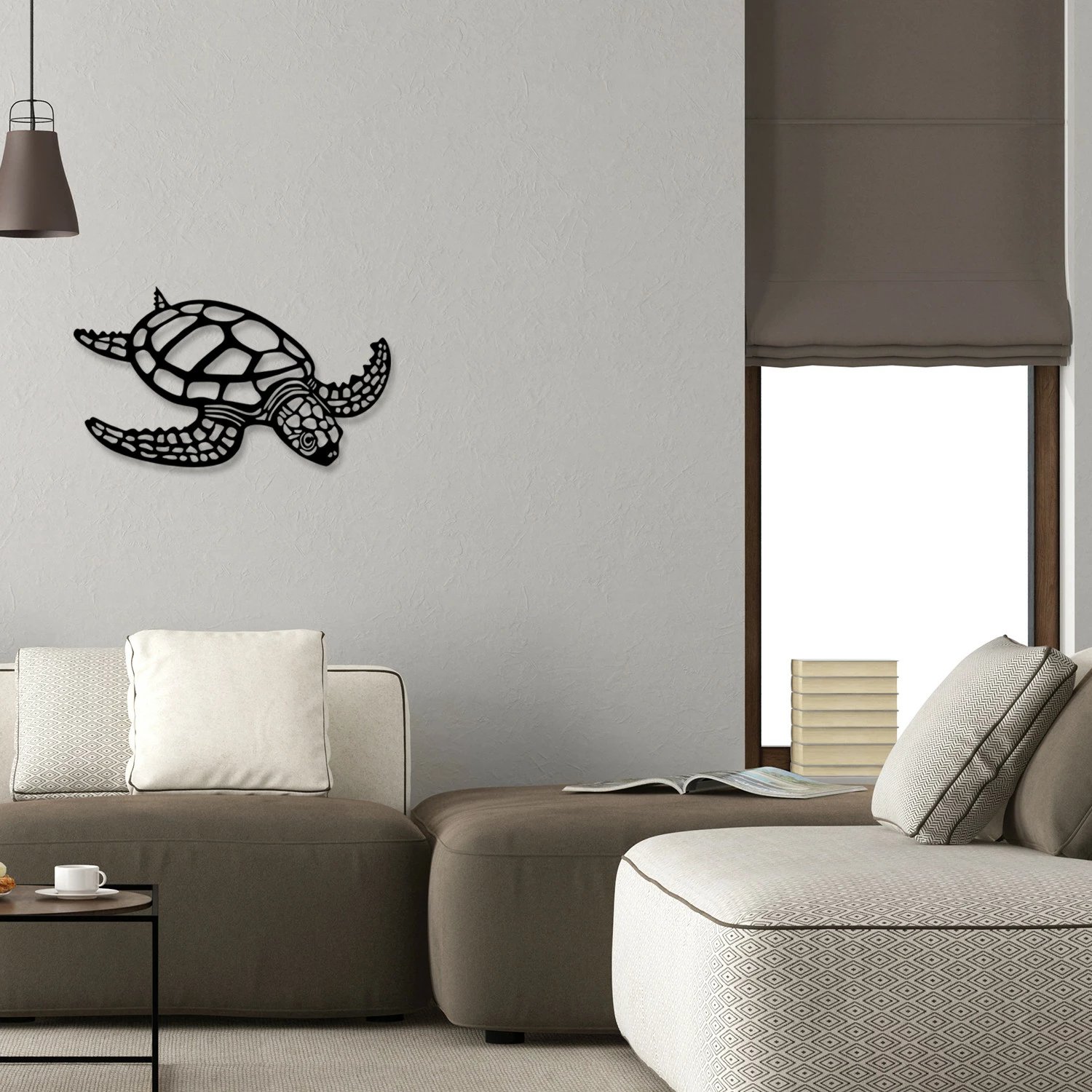 Aksesor dekorativ metalik për mur, Wallity, breshkë Caretta Caretta