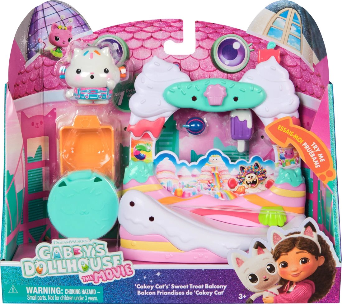 Gabby's Dollhouse Cakey Cat's Sweet Treat Balcony Playset The Movie