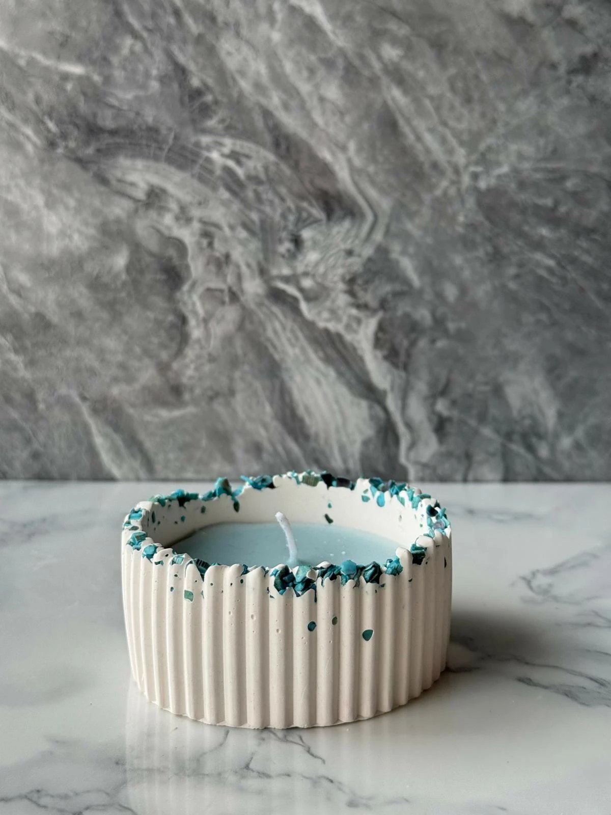 Qiri dekorativ Glamour, Evila Originals, blu dhe bardhë, 8x5x8cm