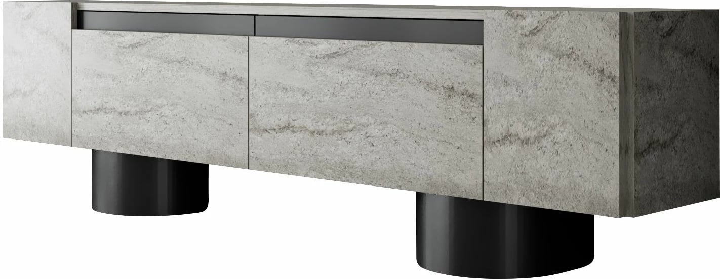 Komodë TV Hanah Home, bohem, travertin, e zezë