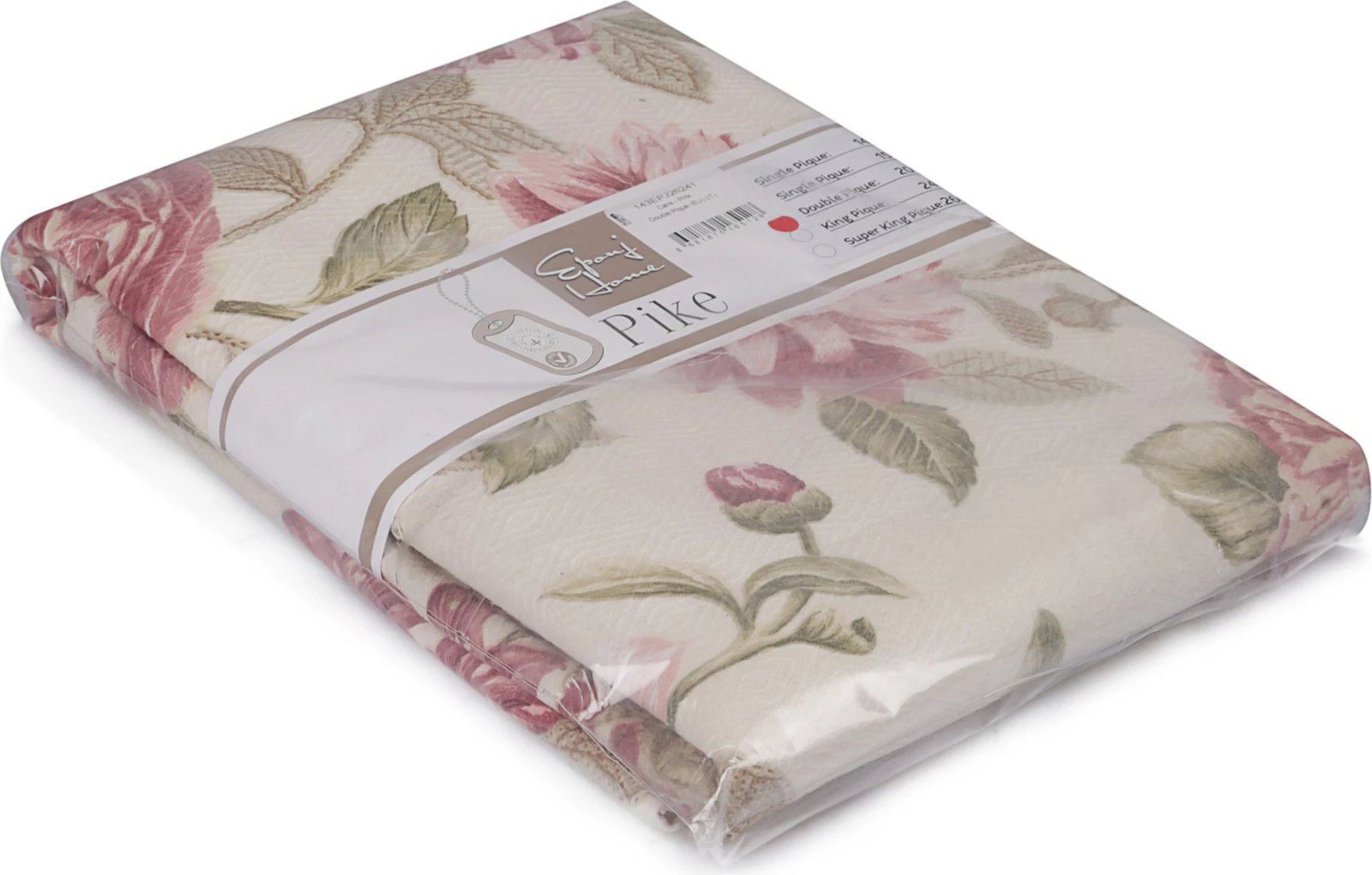 Çarçaf Super King Pique, ngjyrë rozë, ecru, bezhë, L'essentiel, 260x220cm