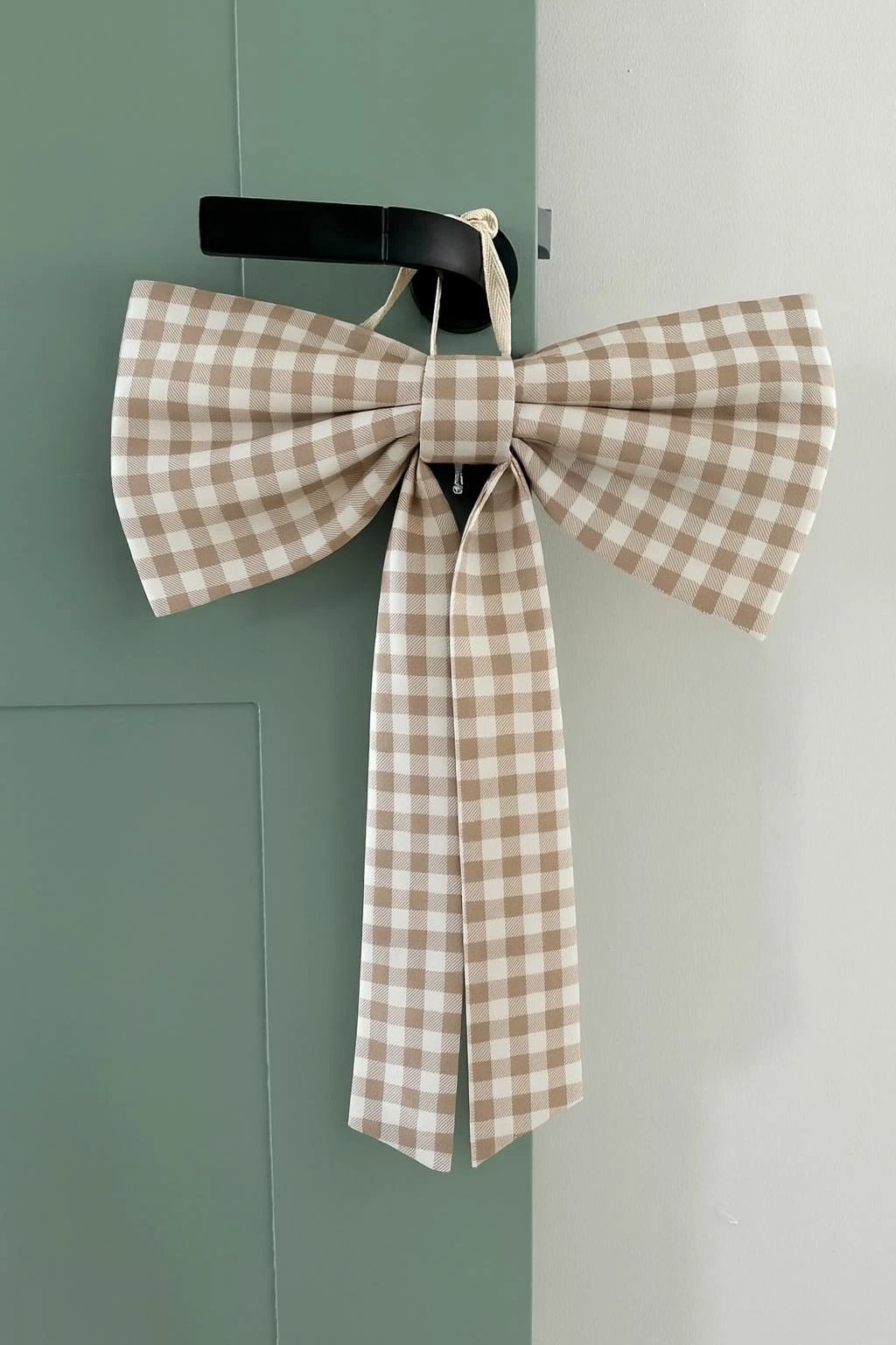 Dekor për derë, fjongo, ngjyrë kafe dhe e bardhë, Door Bow-5