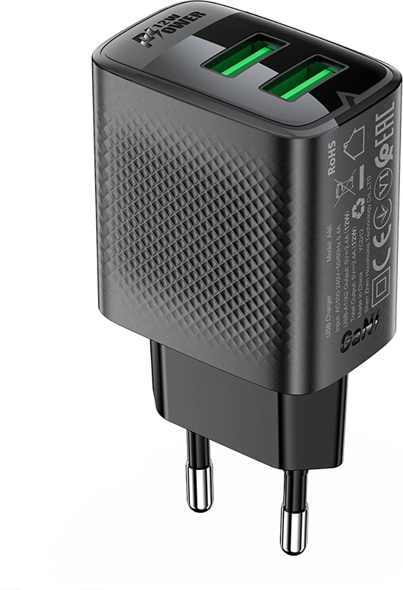 Karikues muri Acefast A86, 2x USB-A, 12W, i zi