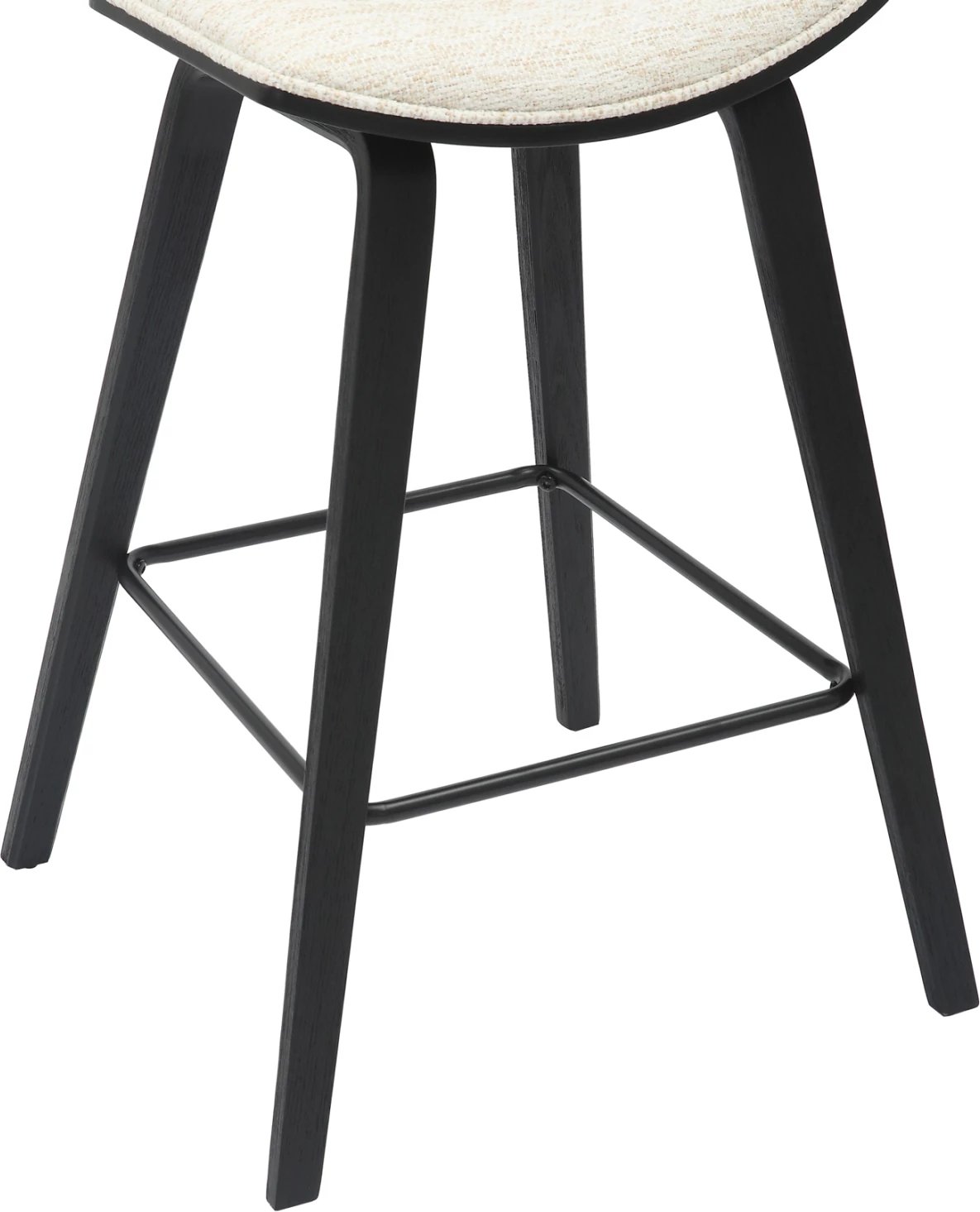 Karrige për bar, lartësi mesatare, INOVER FH9984.02, metal & dru, pëlhurë ecru, 50,5x49x90H cm, set prej 2 copë