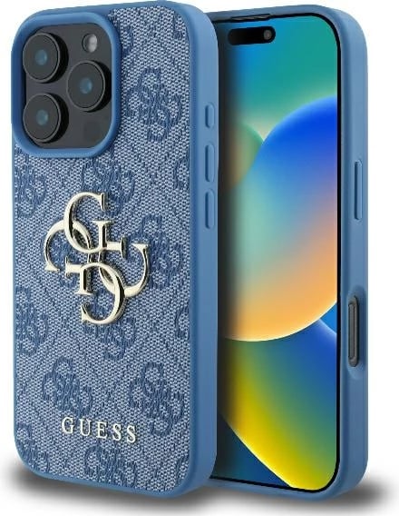 Mbështjellës Guess 4G Big Logo për iPhone 16 Pro, Kaltër