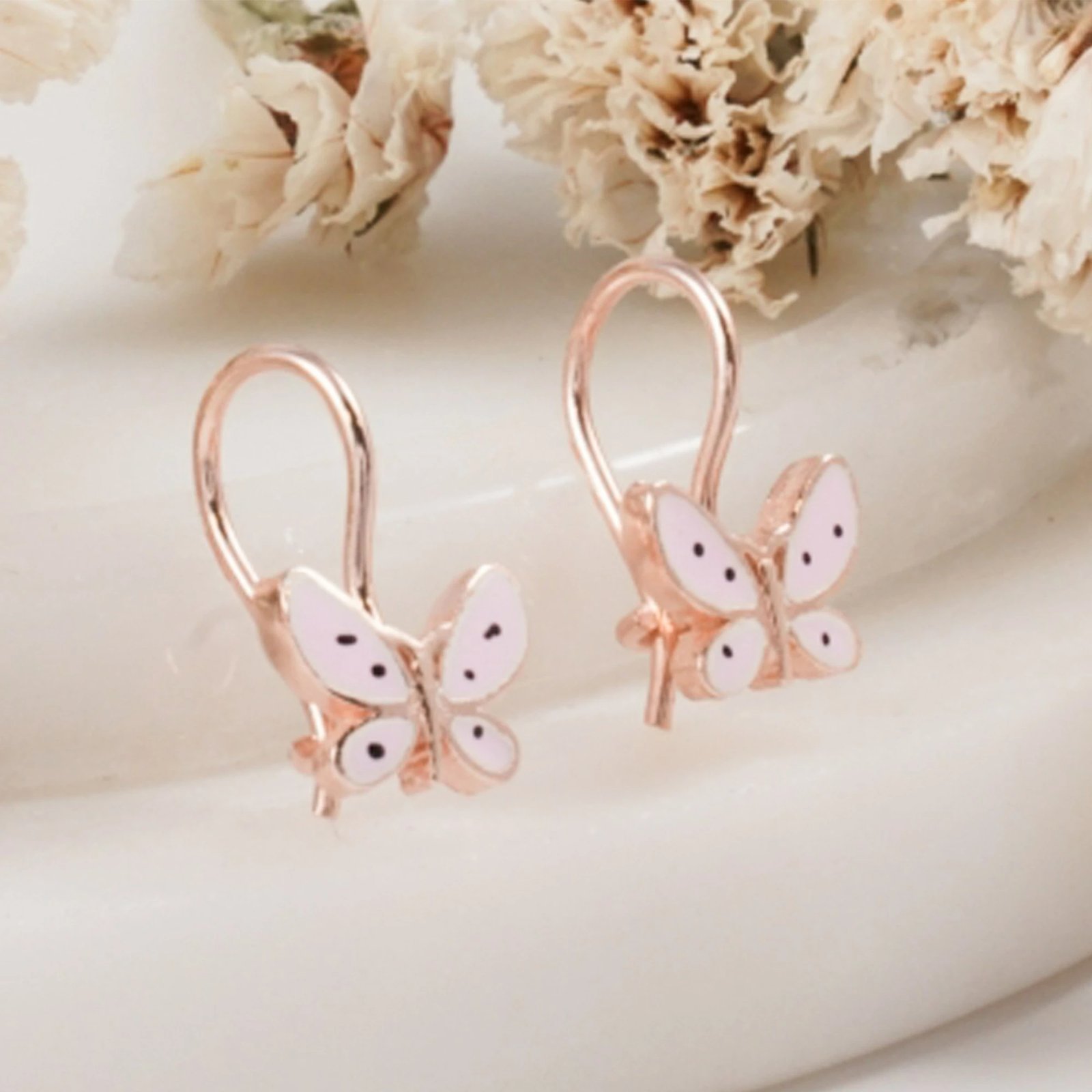 Vathë argjendi, flutura, ngjyrë rozë dhe ari rozë, Jumeon 10712ROS