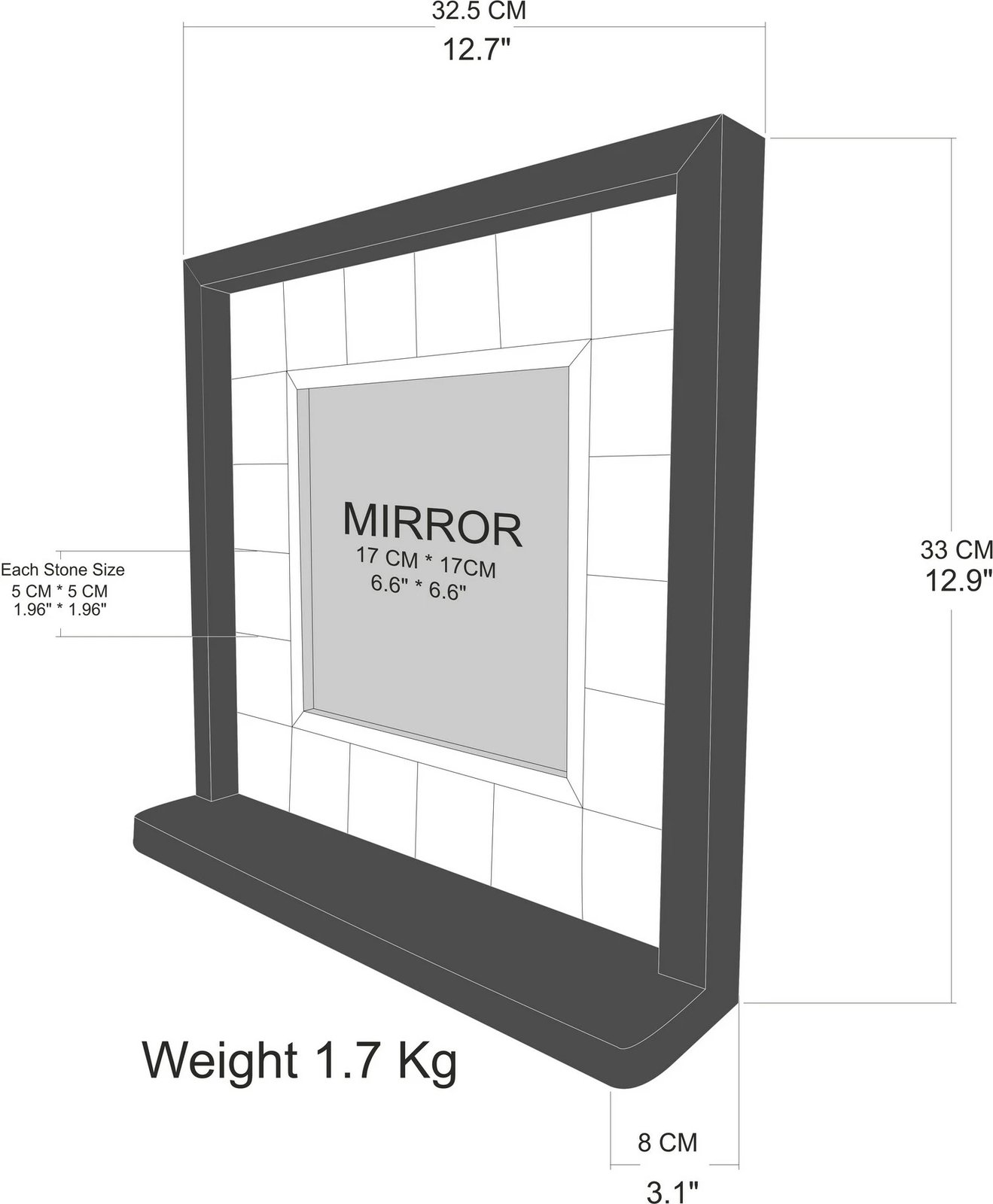 Pasqyrë Hanah Home, Sto016, kornizë druri pishe, shumëngjyrëshe