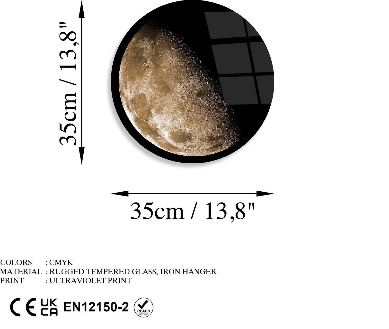 Pikturë dekorative prej xhami të temperuar, Wallity, UV-1145, shumëngjyrëshe, 30cm
