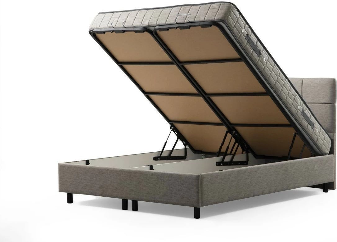 Bazë dhe shtrat dopio me mbështetëse koke, Skye Decor Vitalia, 140x200, gri e çelët