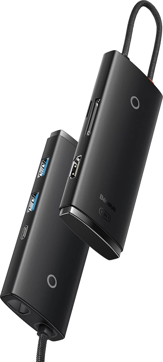 HUB multifunksional Baseus Lite Series WKQX050101, 2x USB 3.0, USB Type-C PD, HDMI 1.4, SD/TF, i zi