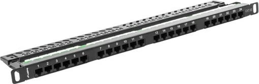 Patch panel Lanberg PPU5-0024-B, 24 porta, CAT 5e, 0.5U, i zi