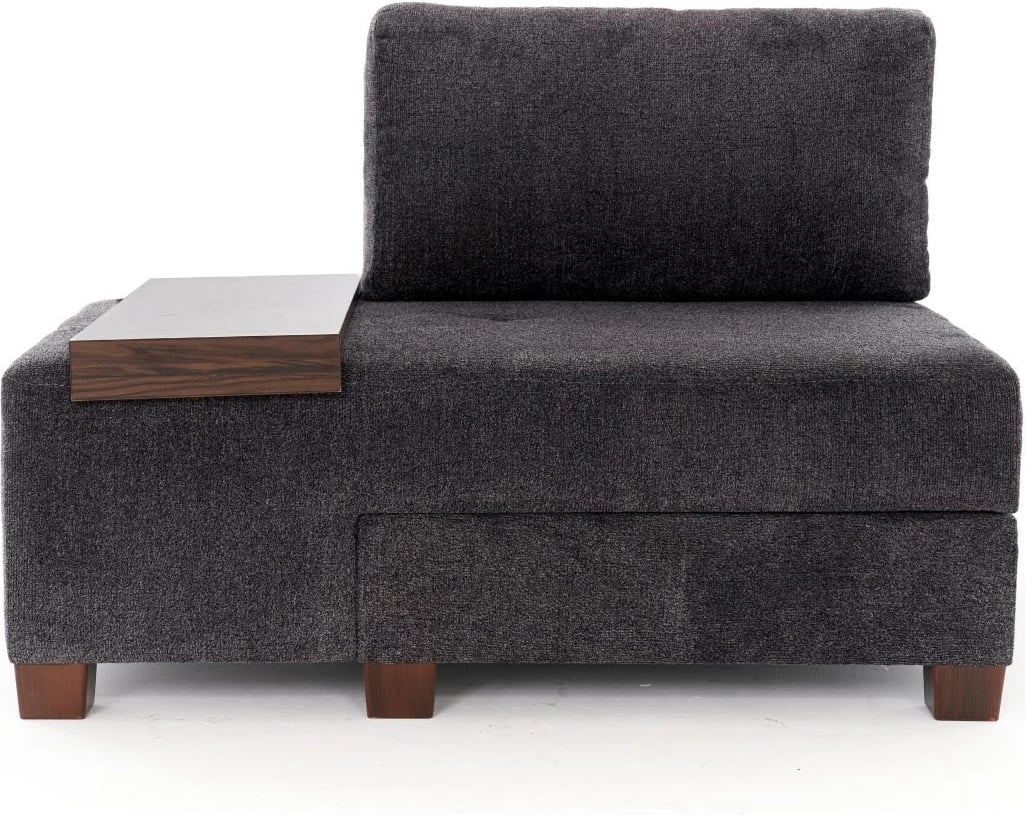 Krevat-kolltuk një vendësh, Atelier del Sofa, Perenna Chenille, antracit, pjesa e majtë