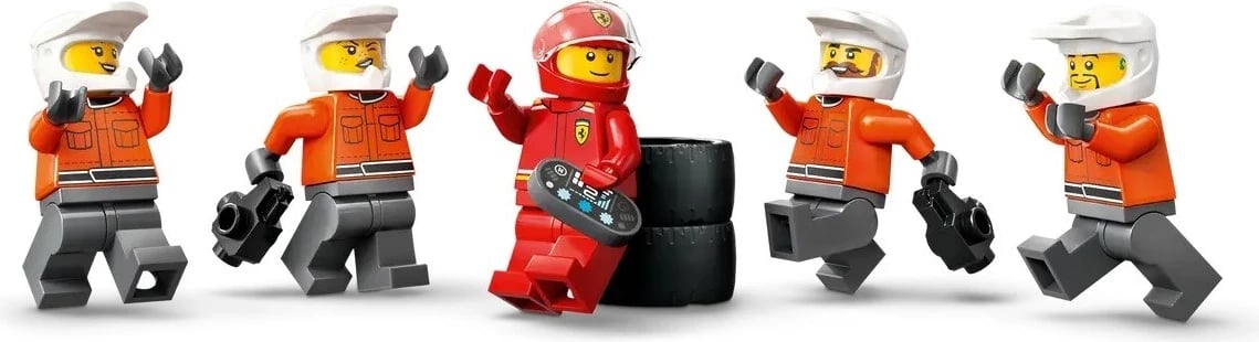 Set LEGO City 60443, Pit Stop & Pit Crew me veturë Ferrari, Kuq Set LEGO City 60443, Pit Stop & Pit Crew me veturë Ferrari, Kuq
