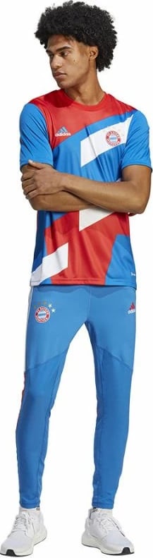 Fanellë adidas për meshkuj, FC Bayern, e bardhë me të kuqe dhe blu