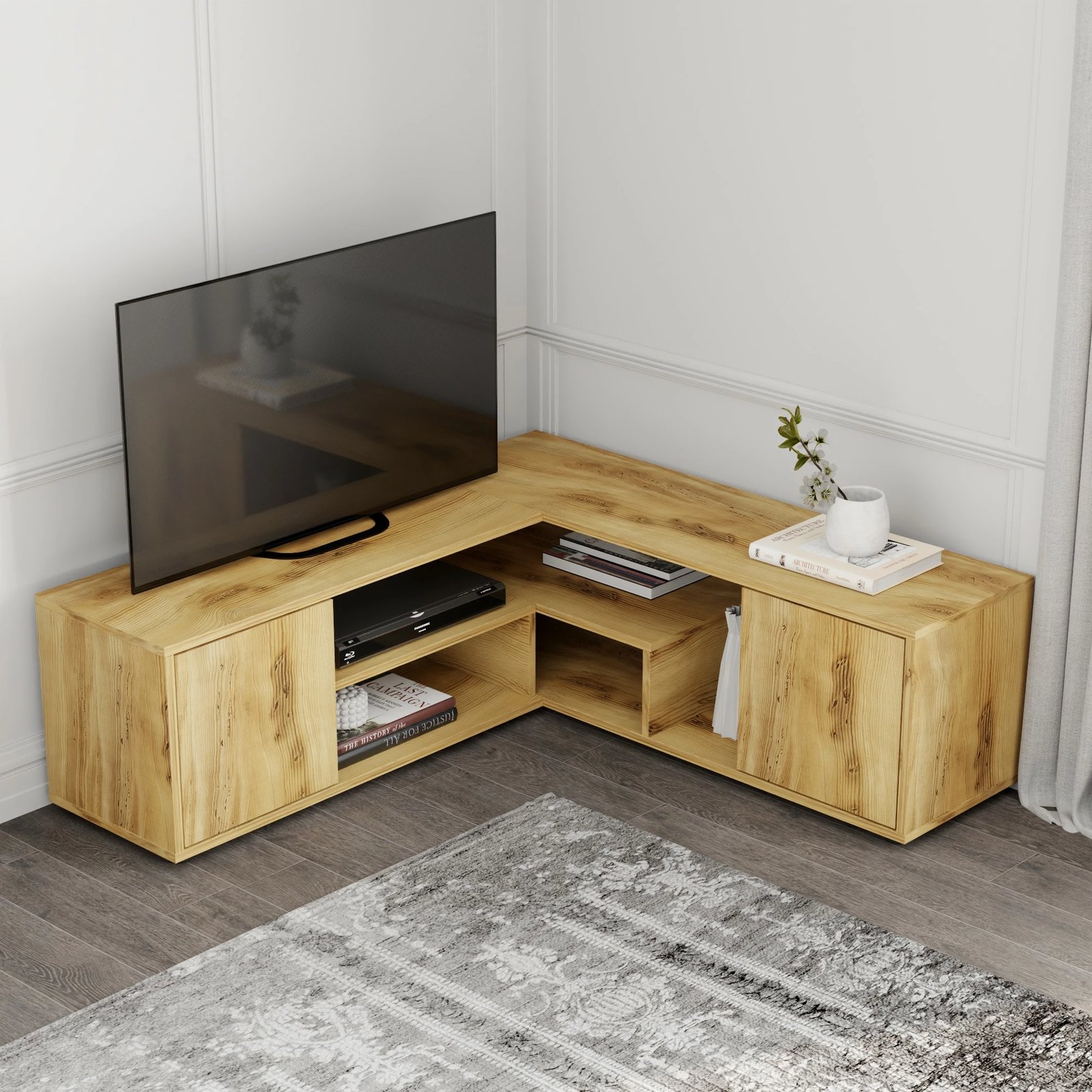 Komodë TV Hanah Home, ngjyrë lisi, Rosa