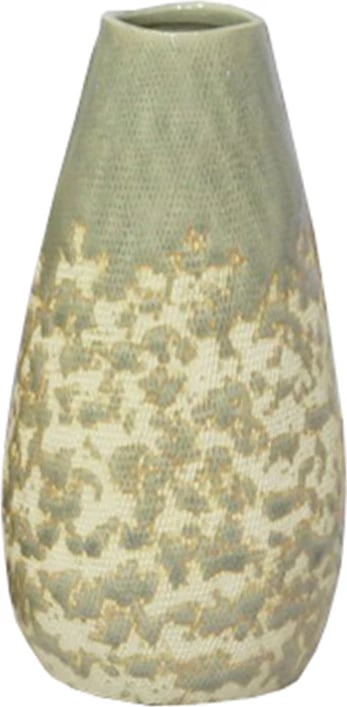 Vazo dekorative qeramike, ngjyrë mentë, 14x14x27cm