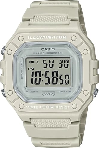 Orë dore CASIO SPORT ILLUMINATOR WR 50M unisex, e bardhë
