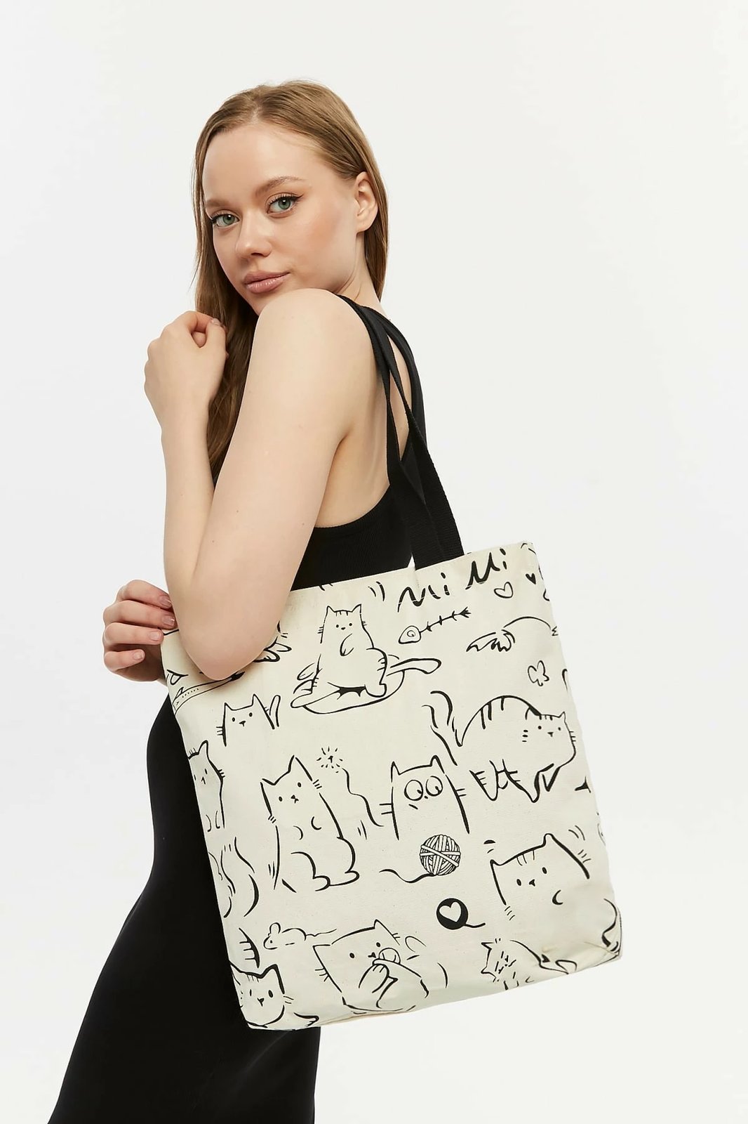 Çantë tote Zoozie Bags, krem e zezë, 2207