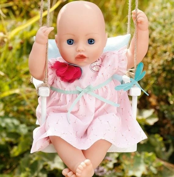 Fustan lodër për kukull Baby Annabell Zapf, set me 2 copë, rozë/vjollcë