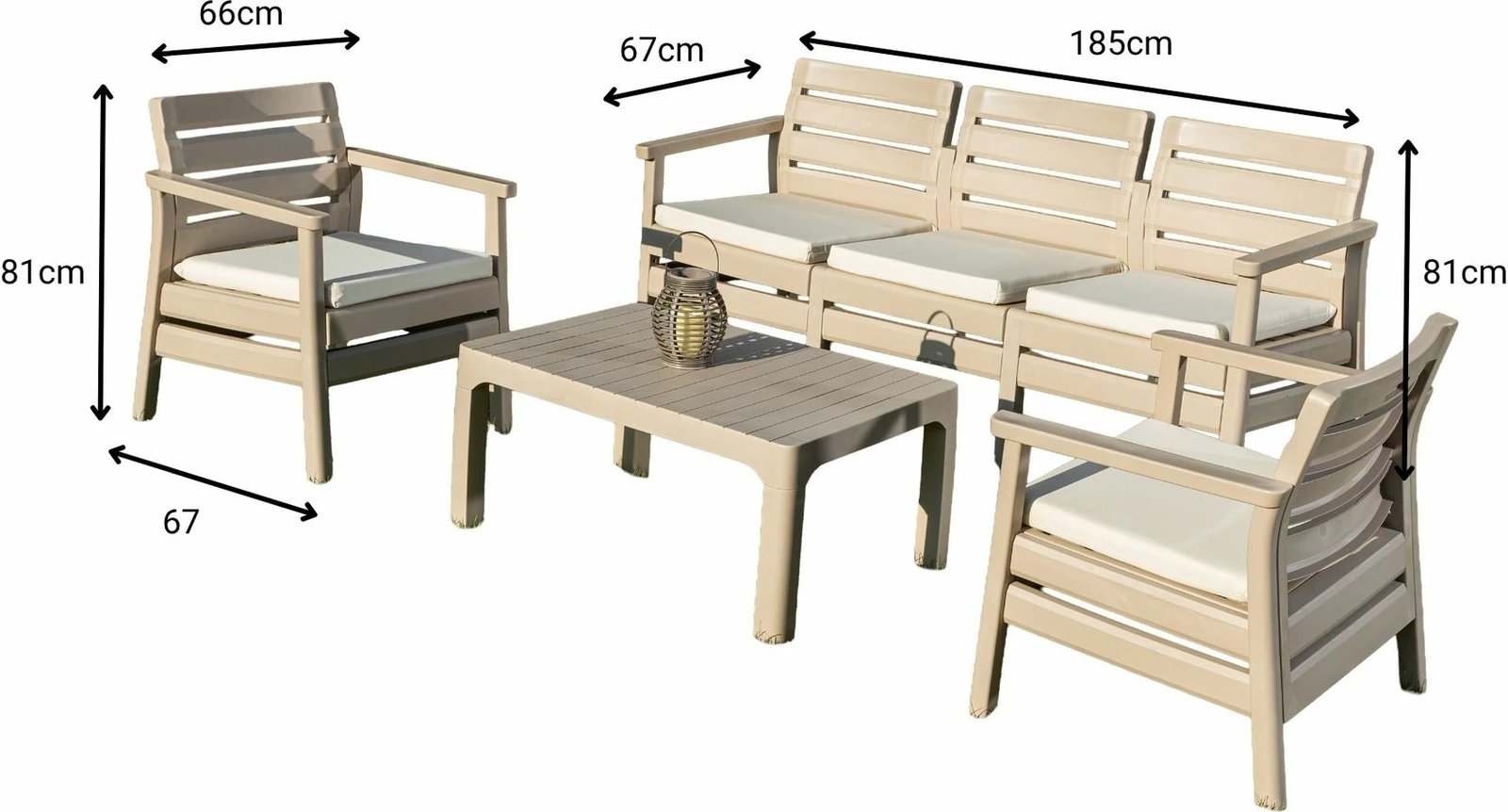 Set lounge për kopsht Skye Decor, Solemare 185, bezhë shkretëtire