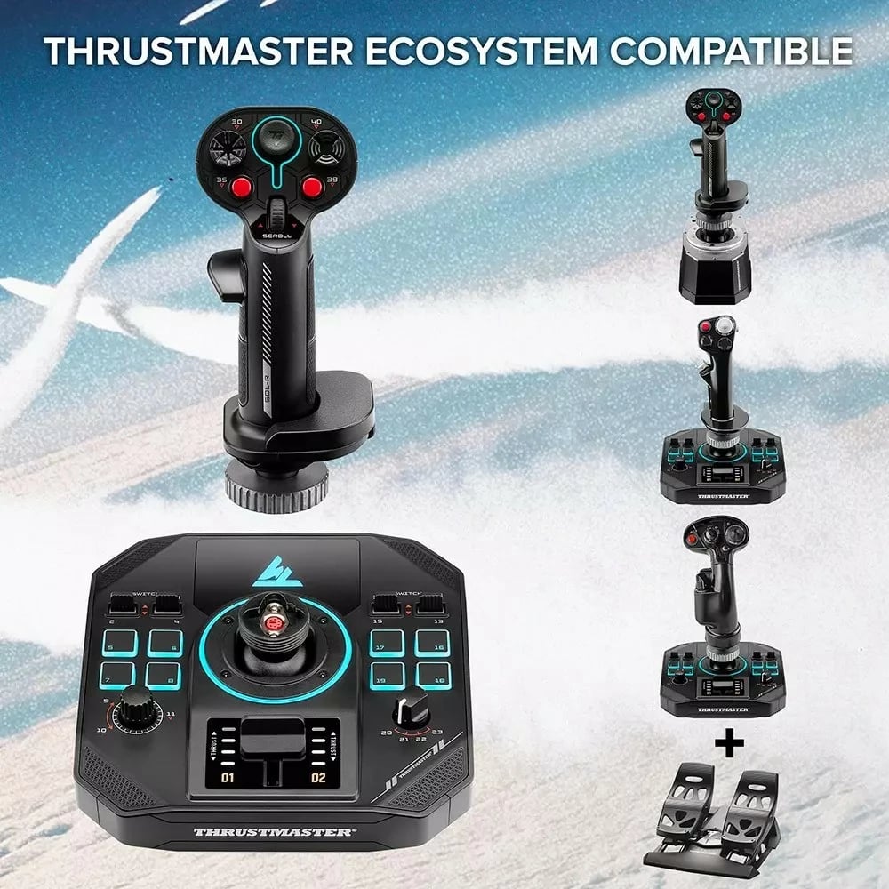 Joystick dhe throttle HOTAS Thrustmaster Sol-R 4 2960945, 21 butona, USB-C me kabllo, për PC, e zezë, set