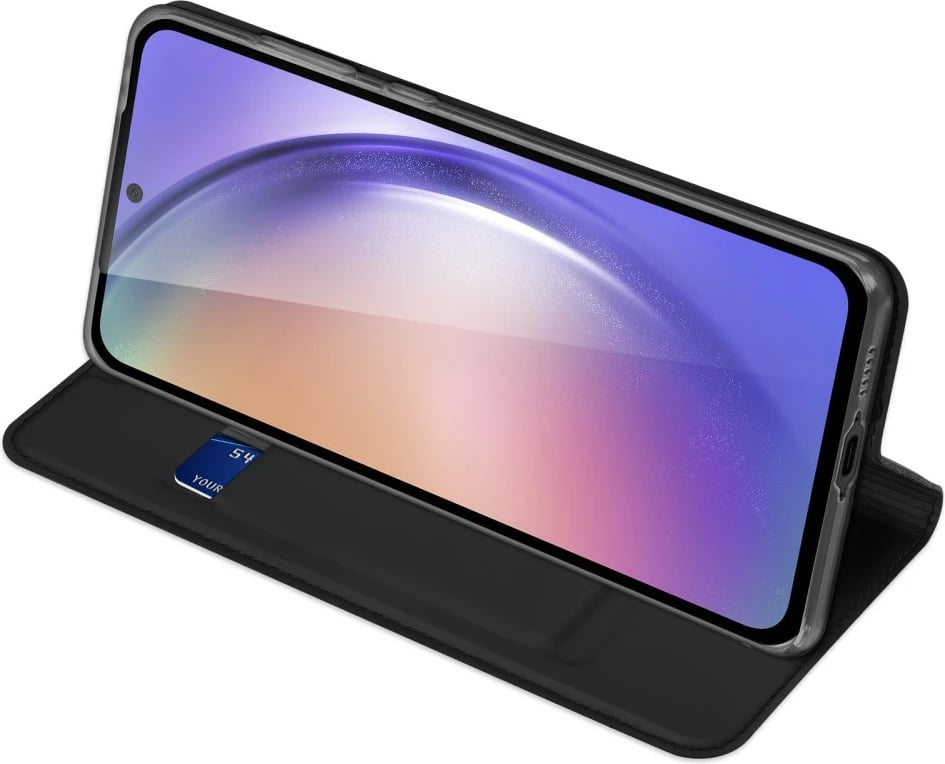 Mbështjellës Dux Ducis Skin Pro për Samsung Galaxy A55 5G, me kapak dhe xhep për kartela, i zi