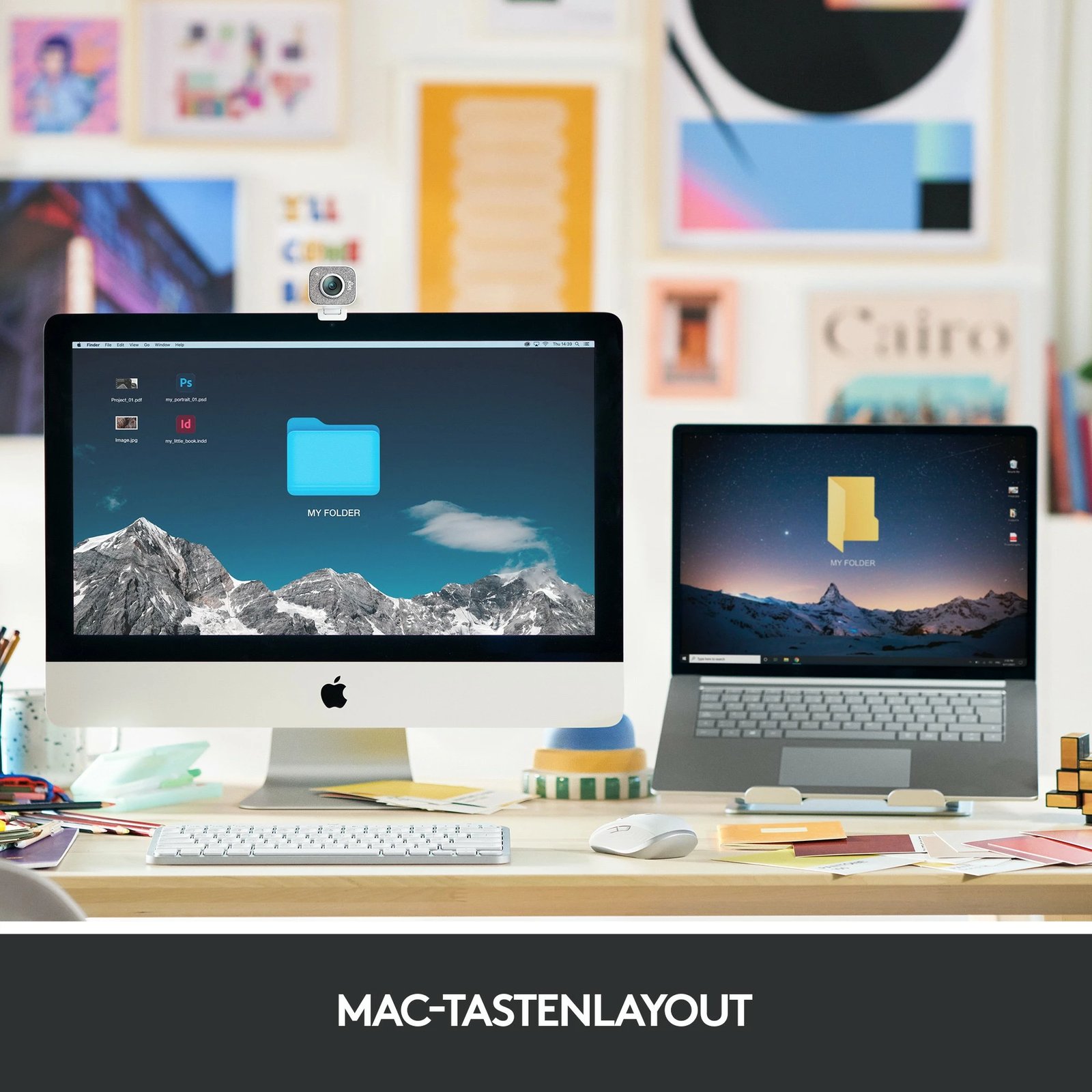 Tastierë Logitech MX Keys Mini për Mac, Mini, Wireless, Bluetooth, QWERTZ, LED, Gri
